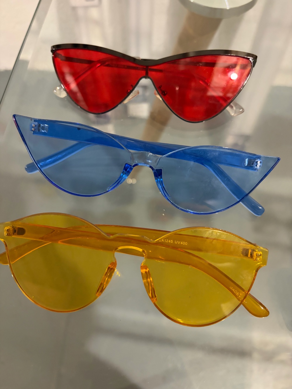 3 pairs of Fashion Sunglasses - Translucent colors!